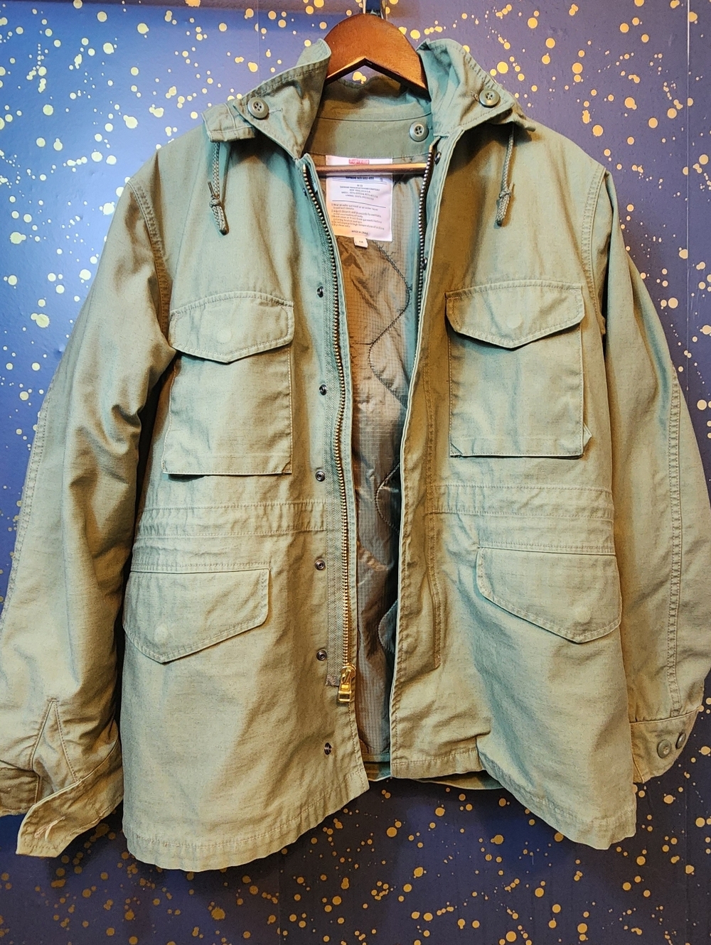 Vintage SUPREME Streetwear New York Gonz Virgin Mary M-51 Olive Jacket Military